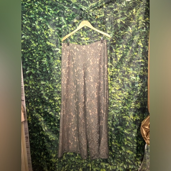 Anthropologie Feather Bone Elegant Gray Lace Pants - Picture 3 of 16